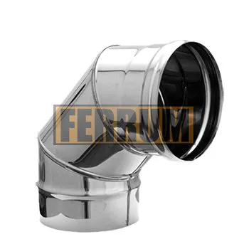 Ferrum Колено одностенное 3 секц. Угол 90° Ø100 мм (AISI 430  0.5 мм)