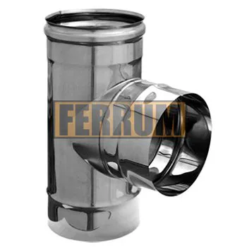 Ferrum Тройник-Д одностенный 90° Ø100 мм (AISI 430  0.5 мм)